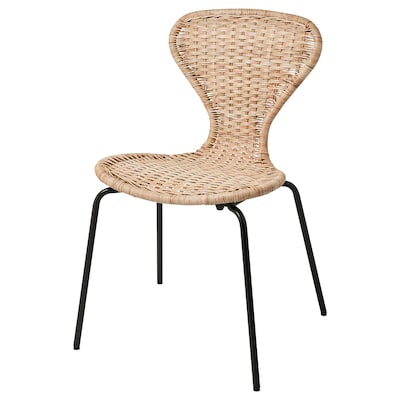 ALVSTA椅子,手工制作的藤/ Sefast黑色