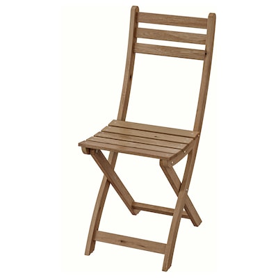 ASKHOLMEN椅、户外、可折叠的浅棕色染色