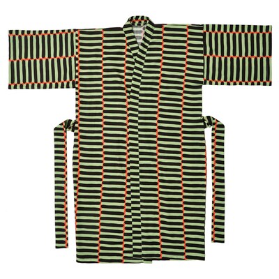 BASTUA和服,绿色条纹模式,S / M