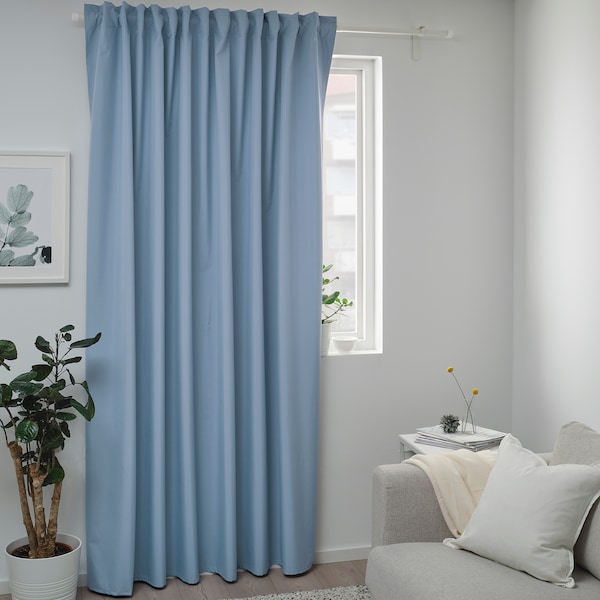 BENGTA屏蔽窗帘,1长度,蓝色,210 x300厘米