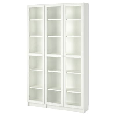 比利/ OXBERG书柜玻璃门,白色,120 x30x202厘米
