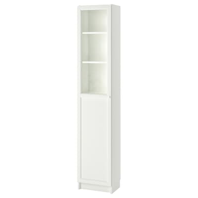 比利/ OXBERG书柜与面板/玻璃门,白色/玻璃,x30x202 40厘米