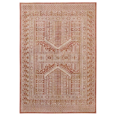 BORRIDSO地毯、低桩、红/白,160 x235厘米