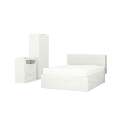 BRIMNES卧室家具,组3,白色,140 x200型cm
