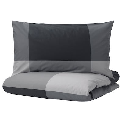 2 BRUNKRISSLA被套和枕套,黑色,240 x220/50x80厘米