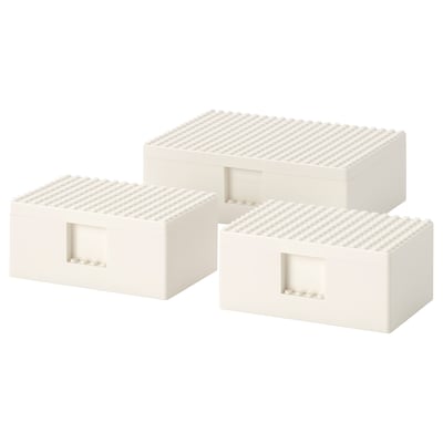 BYGGLEK乐高®盒子和盖子,组3,白色