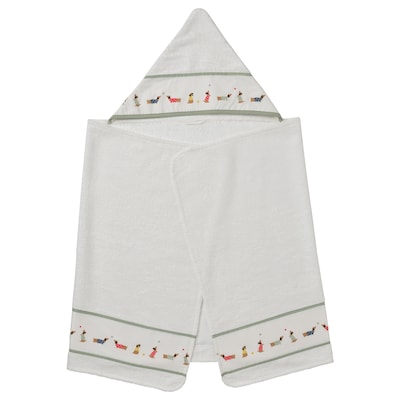 DROMSLOTT婴儿毛巾罩,小狗模式/白色,x125 60厘米