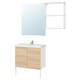 ENHET / TVALLEN浴室家具,11,橡树效应/白色Pilkan丝锥,84 x43x87厘米