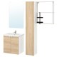 ENHET / TVALLEN浴室家具的13集,橡树效应/白色Pilkan丝锥,64 x43x65厘米