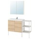 ENHET / TVALLEN浴室家具,14,橡树效应/白色Pilkan丝锥,122 x43x87厘米