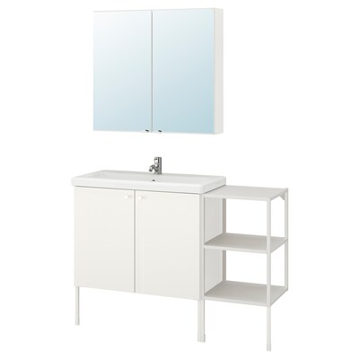 ENHET / TVALLEN浴室家具,14,白色/ Pilkan利用122 x43x87厘米
