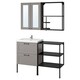 ENHET / TVALLEN浴室家具,15,灰色框/无烟煤Pilkan利用122 x43x87厘米