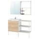 ENHET / TVALLEN浴室家具,15,橡树效应/白色Pilkan丝锥,122 x43x87厘米
