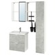 ENHET / TVALLEN浴室家具,18,具体效果/白色Brogrund丝锥,64 x43x65厘米