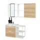 ENHET / TVALLEN浴室家具,18,橡树效应/白色Ensen丝锥,102 x43x65厘米