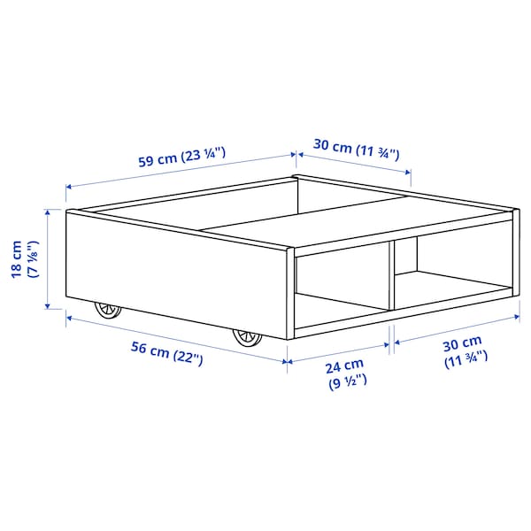 FREDVANG底架存储/床头柜,白色,x56 59厘米