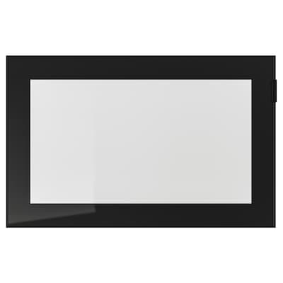 GLASSVIK玻璃门,黑/透明玻璃,x38 60厘米