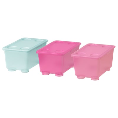 gli盒子,盖子,粉红色/绿松石,x10 17厘米