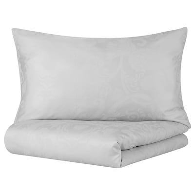 GOKNYCKLAR被套和枕套,浅灰色/花卉图案240 x220/50x80厘米