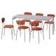 GRASALA / OSTANO桌子和6把椅子,灰色/ Remmarn红褐色,160厘米