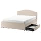 HAUGA软垫床,4存储盒,Lofallet米色,160 x200型cm
