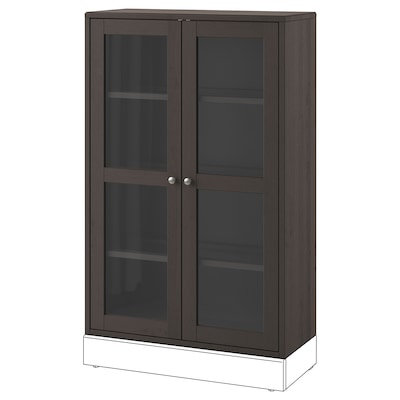 HAVSTA玻璃门柜,深棕色,x35x123 81厘米
