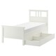 HEMNES床框架2储物箱中,白色的污点/ Lonset 90 x200型cm