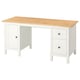 HEMNES桌子,白色的污点/浅棕色155 x65厘米