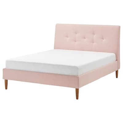 IDANAS软垫床框架,160年贡纳淡粉色x200型cm
