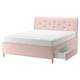 IDANAS软垫存储床,180年贡纳淡粉色x200型cm