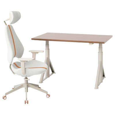IDASEN / GRUPPSPEL桌椅,棕色/米色120 x70厘米