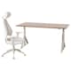 IDASEN / GRUPPSPEL桌椅,棕色/米色160 x80厘米