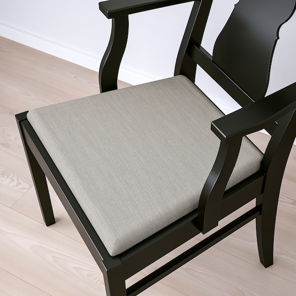 INGATORP椅子扶手,黑色/ Nolhaga grey-beige