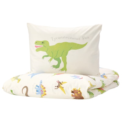 JATTELIK被套和枕套,恐龙/白色,150 x200/50x80厘米