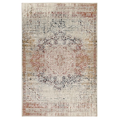 JEJSING地毯、低桩、红/灰褐色,彩色×200厘米
