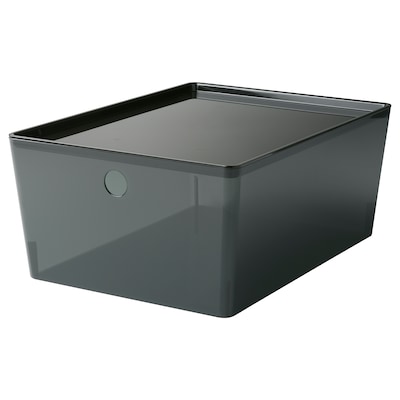 KUGGIS盒子,盖子,透明的黑色,x35x15 26厘米