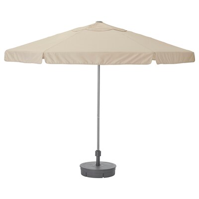 KUGGO / VARHOLMEN阳伞和基地,灰色的米色/ Gryto深灰色,300厘米