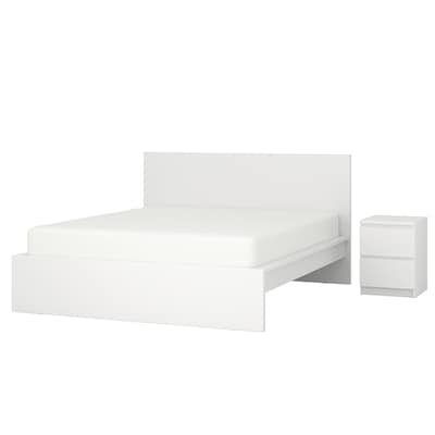 白垩土卧室家具,组2,白色,140 x200型cm