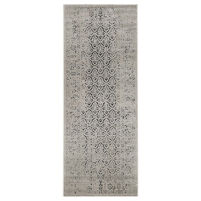 MANSTRUP地毯、低桩,灰色的古董/花卉图案,80 x200型cm