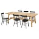 MOCKELBY / NORRARYD桌子和6把椅子,橡木/黑色,235 x100厘米