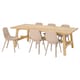 MOCKELBY / ODGER桌子和6把椅子,橡木/白色/米色,235 x100厘米