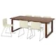 MORBYLANGA / BERNHARD桌子和6把椅子,棕色/ Kavat白色220 x100厘米