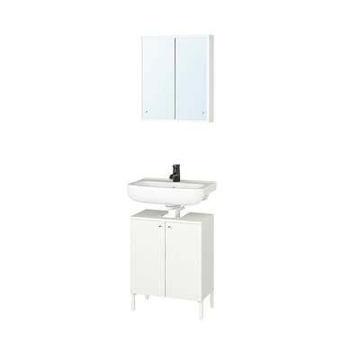 NYSJON / BJORKAN浴室家具,组5,白色/ Saljen丝锥,54 x40x80厘米