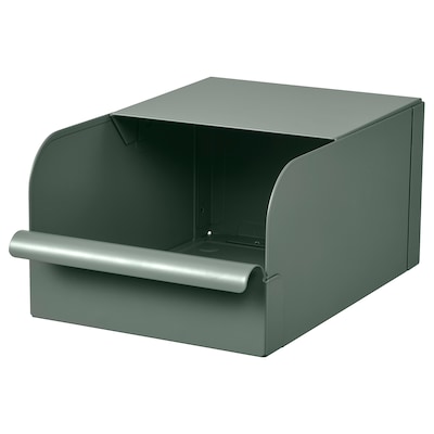 REJSA盒、灰绿色的/金属、x25.0x12.5 17.5厘米