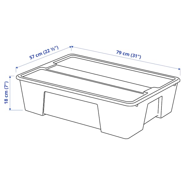 SAMLA盒子,盖子,透明,79 x57x18 55厘米/ l