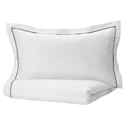 SILVERTISTEL被套和枕套,白色/深灰色150 x200/50x80厘米