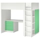 SMASTAD阁楼床上,白绿色/与桌子4抽屉,90 x200型cm