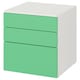 SMASTAD / PLATSA有3个抽屉的柜子,白色/绿色x57x63 60厘米