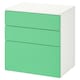 SMASTAD / PLATSA有3个抽屉的柜子,白色/绿色x42x63 60厘米