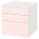 SMASTAD / PLATSA有3个抽屉的柜子,白/浅粉色,x57x63 60厘米